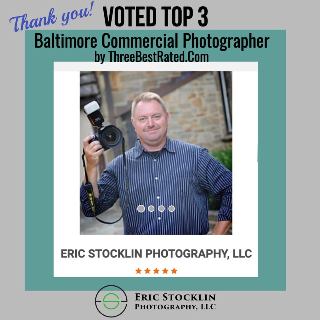 Eric Stocklin Photography, LLC Voted Top 3 Commercial Photographer in Baltimore by ThreeBestRated.Com!